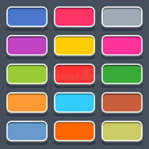 钴的徽章平面空白网页按钮圆角矩形图标照片