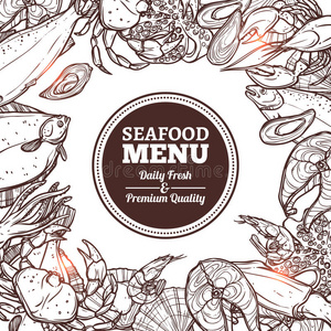 晚餐 标签 保险费 绘画 烹饪 海的 收集 章鱼 贻贝 美味的