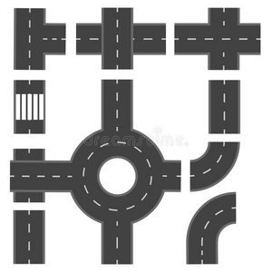 公路 曲线 地图 接合 插图 通路 车道 通道 路边 沥青