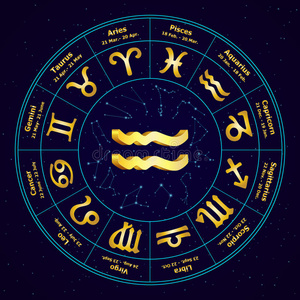 黄道十二宫水瓶座的金像照片