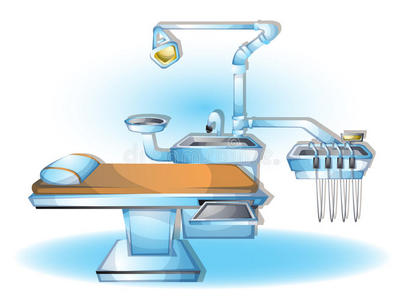 卡通矢量插图内部手术手术室与分离层照片