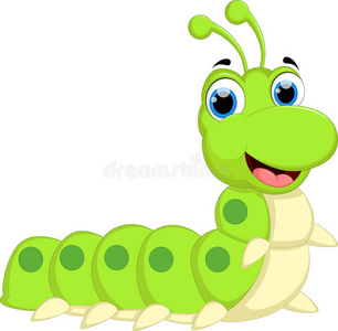 卡通可爱的毛毛虫卡通复活节背景,自制的蛋壳兔和黄色的蛹复活节背景