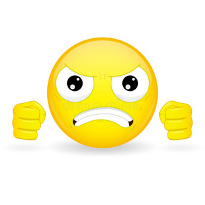 愤怒的表情. 愤怒的情绪. 矢量插图微笑图标.照片