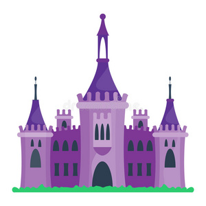 城堡卡通矢量插图