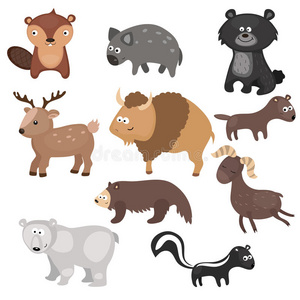 吉祥物 哺乳动物 可爱的 乐趣 儿童 收集 美国 童年 卡通
