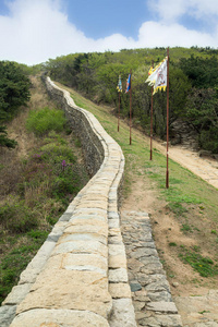 旗杆 釜山 森林 目的地 亚洲 日光 建筑 古老的 伍兹