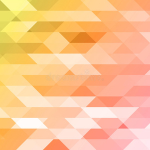 彩色粉红色，橙色，绿色多边形背景。 三角形多边形在折纸风格与梯度。 几何