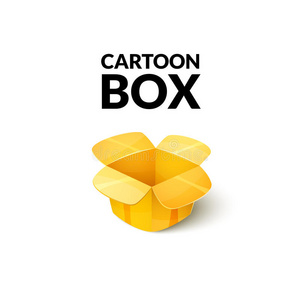 卡通箱空纸板包装,开箱图标卡通风格照片