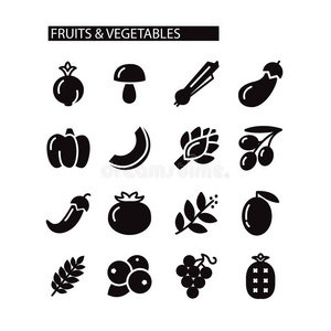 水果和蔬菜图标集