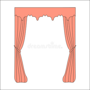 窗帘。 室内纺织品。 室内装饰纺织品草图