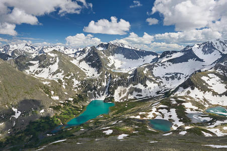 美丽的夏季景观，阿尔泰山俄罗斯。