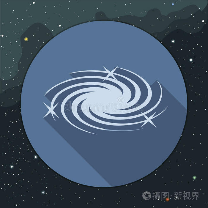 数字矢量银河星系图标与恒星