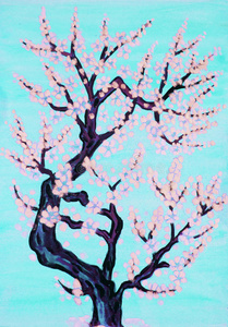 照片 水粉 杏仁 樱桃 绘画 水彩 自然 颜色 春天 好的