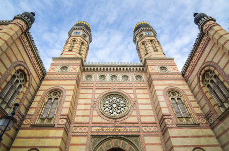 匈牙利布达佩斯多汉尼街犹太教堂的外部。