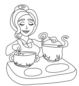 家庭主妇煲汤