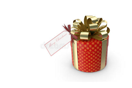 三维插图带有节日礼物的盒子。