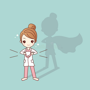 可爱的医生可爱的卡通超级牙医医生照片