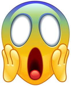 恐惧表情中的尖叫照片