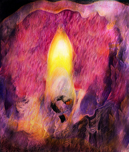 蜡烛火焰和蜡烛镇特写的图形插图