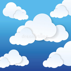 蓝色和白色背景的云图标