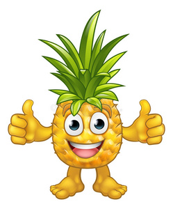 人物水果水果卡通菠萝吉祥物人物照片