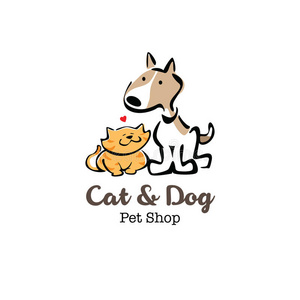 猫和狗图标插图照片