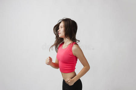 运行 训练 连衣裙 运动员 女人 漂亮的 健康 锻炼 头发