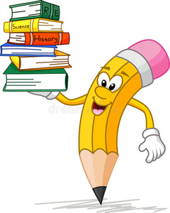 卡通幸福笔可爱的铅笔卡通书照片