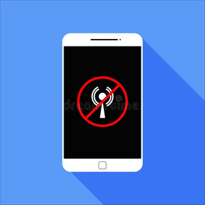 无信号平面无网络或信号智能手机图标照片