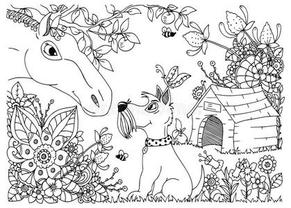 性格 作文 成人 绘画 插图 框架 墨水 庆祝 动物 花的