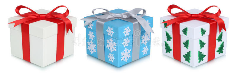 圣诞礼物礼盒装在白色上