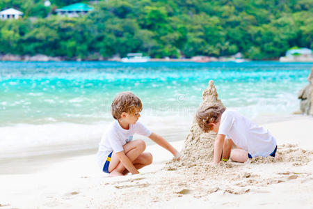 快乐 城堡 公司 海洋 海滩 兄弟 享受 白种人 海地 海岸线