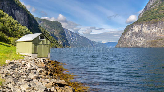 挪威 小屋 斯堪的纳维亚语 场景 霍达兰 海岸 欧洲 风景