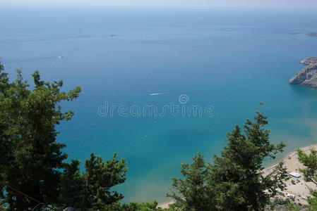 罗陀斯 海滩 地平线 海角 斗篷 自然 风景 入口 泻湖