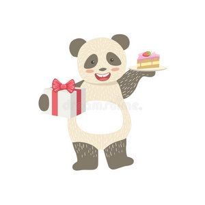 熊猫 卡通 微笑 孩子们 程式化 包裹 绘画 生日 聚会
