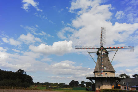 能量 风景 自然 美丽的 环境 磨坊 荷兰 领域 生态学