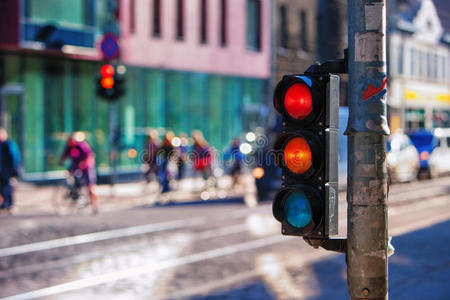 红绿灯路口图片