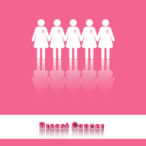 女孩数字乳腺癌意识概念