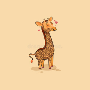表情符号卡通长颈鹿相爱