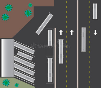 假期 开车 公共汽车 公共汽车站 地板 插图 城市 车辆