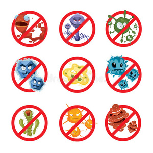 抗流感抗细菌和细菌载体标志设置照片