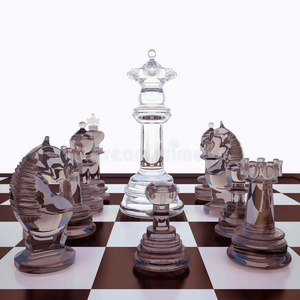 国际象棋位于棋盘上。概念