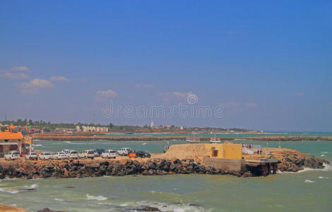 港湾 防波堤 古老的 风景 教堂 渔夫 海岸线 码头 季节