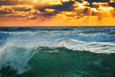 波浪 地平线 场景 撞车 冲浪 洗涤 风景 海洋 波动 大西洋