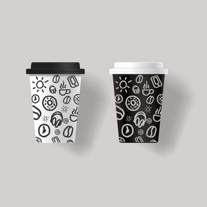 咖啡杯设计模板模拟
