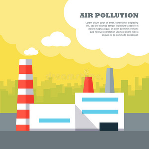 平面设计中的空气污染概念向量。