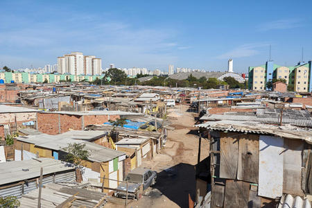 圣保罗市的贫民窟.照片