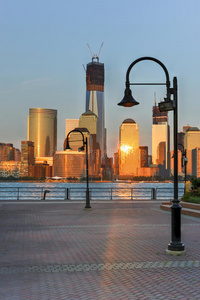 公园 真实的 建设 新的 约克 纽约市 金融 灯柱 夏天