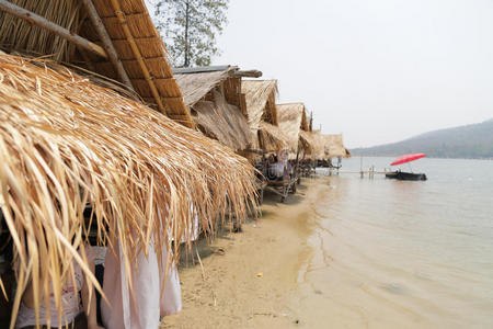 海滩 亚洲 风景 竹子 外部 夏天 冷的 植物 泰国 泰语