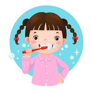 可爱的卡通刷牙图片